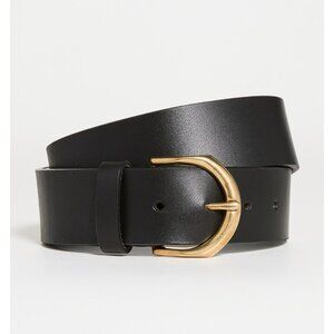 Janessa Leone Cato Belt in Black Small/Medium New Womens Leather Gold Buckle